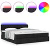 vidaXL Ottoman bed met matrassen en LED's 160x200cm stof zwart