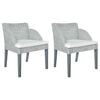 vidaXL Eetkamerstoelen 2 st met kussens natuurlijk rattan grijs