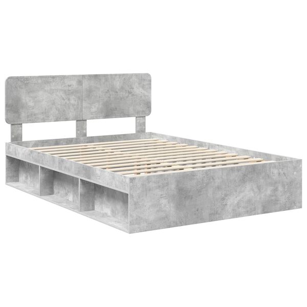 vidaXL Bedframe Concerte Grijs 150 x 200 cm Massief grenenhout