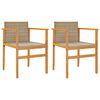 vidaXL Tuinstoelen 2 st met kussens poly rattan en massief hout beige