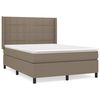 vidaXL Boxspring met matras stof taupe 140x190 cm