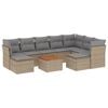 vidaXL 10-delige Loungeset met kussens poly rattan beige