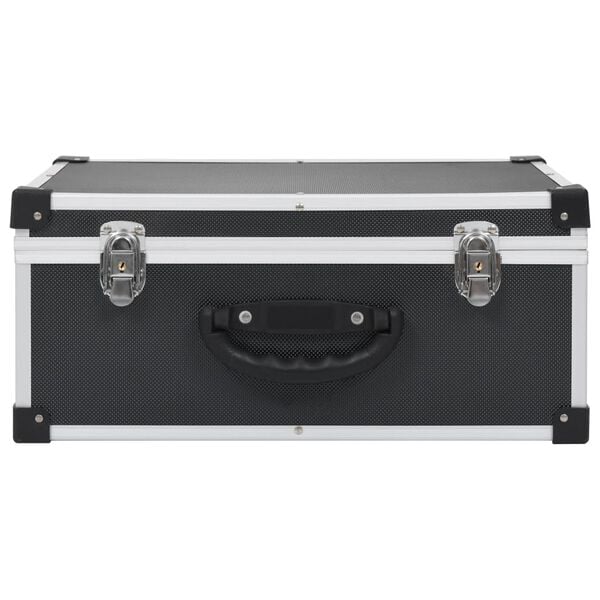 vidaXL Cd-koffer voor 60 cd's aluminium ABS zwart