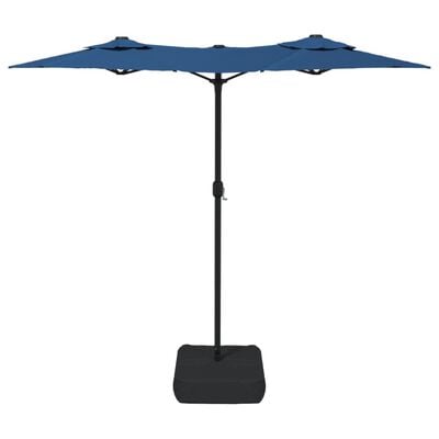 vidaXL Parasol dubbel dak met LED 316x240 cm azuurblauw