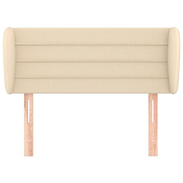 vidaXL Hoofdbord met randen 93x23x78/88 cm stof cr&egrave;mekleurig