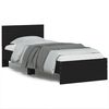 vidaXL Bedframe met hoofdeinde bewerkt hout zwart 90x190 cm