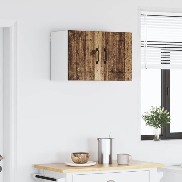 vidaXL Keukenkast aan de muur Oudhout 60 x 31 x 40 cm Bewerkt hout