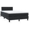 vidaXL Boxspring met matras fluweel zwart 120x220 cm