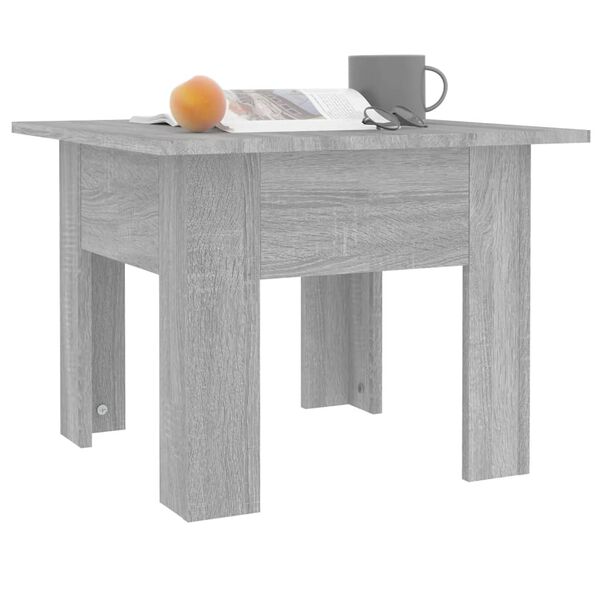 vidaXL Salontafel 55x55x42 cm bewerkt hout grijs sonoma eikenkleurig
