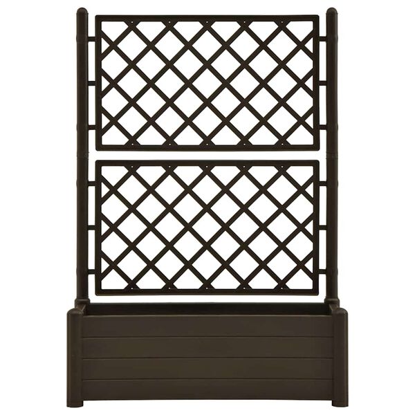 vidaXL Plantenbak met latwerk 100x43x142 cm PP mokka