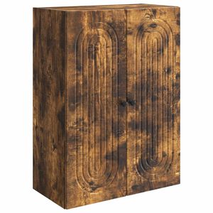 vidaXL Wandkast Gerookt eiken 66 x 34,5 x 90 cm Bewerkt hout