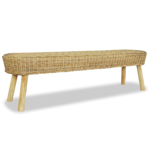 vidaXL Halbankje 160x35x45 cm natuurlijk rattan