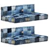 vidaXL 2-delige Bankkussenset pallet denim patchwork blauw