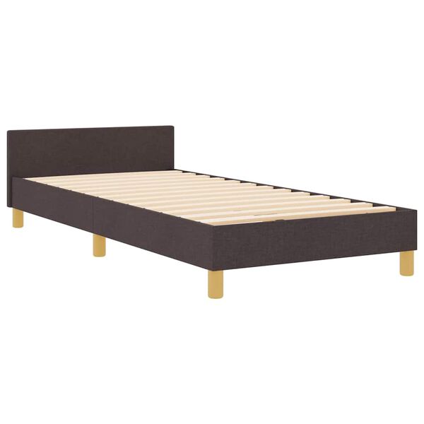 vidaXL Bedframe met hoofdeinde Donkerbruin 90 x 200 cm Stof