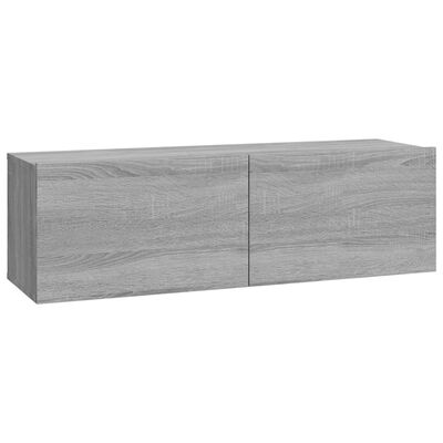 vidaXL Tv-wandmeubels 2 st 100x30x30 cm hout grijs sonoma eikenkleurig