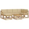 vidaXL Buiten bankenset 7 st Wit en Beige Massief Acaciahout