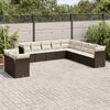 vidaXL 11-delige Loungeset met kussens poly rattan bruin