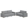 vidaXL 2-delige Loungeset met kussens stof lichtgrijs