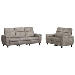 vidaXL Bankstel 2 pcs Lichtgrijs Nep Suede Leer