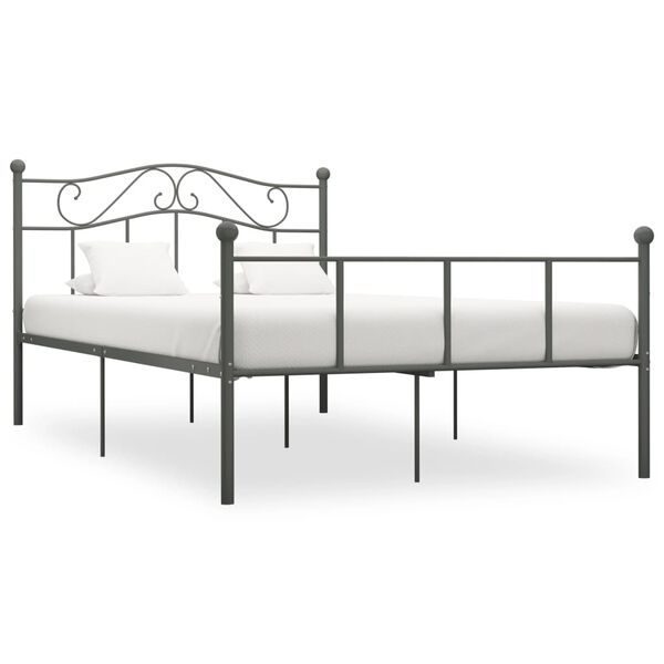 vidaXL Bedframe metaal grijs 140x200 cm