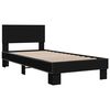 vidaXL Bedframe bewerkt hout en metaal zwart 90x200 cm