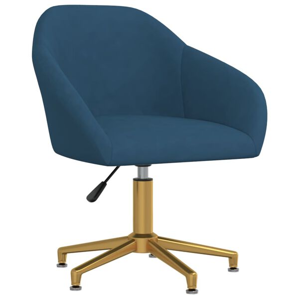 vidaXL Eetkamerstoelen draaibaar 6 st fluweel blauw