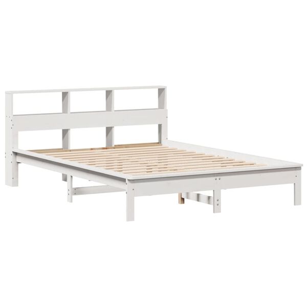 vidaXL Bedframe zonder matras massief grenenhout wit 150x200 cm