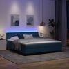 vidaXL LED Box Spring Bed met matras Donkerblauw 180 x 200 cm Fluweel
