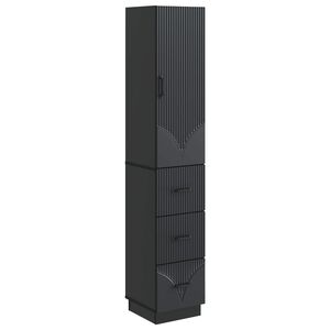 vidaXL Kastenset 2 st 33 x 34,5 x 87 cm Bewerkt hout Zwart