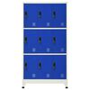 vidaXL Lockerkast 90x45x180 cm staal grijs en blauw