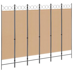 vidaXL 6-Panelen Kamerscherm Beige 240 x 180 cm Stof