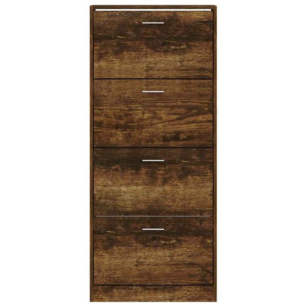 vidaXL Schoenenkast 63x24x147 cm bewerkt hout gerookt eikenkleurig