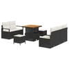 vidaXL Tuinbankenset 8 st Zwart poly rattan