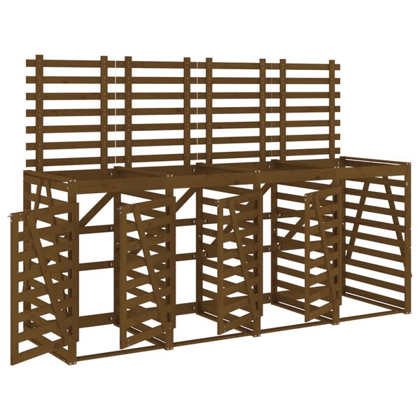 vidaXL Containerberging viervoudig massief grenenhout honingbruin
