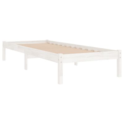 vidaXL Bedframe massief grenenhout wit 100x200 cm