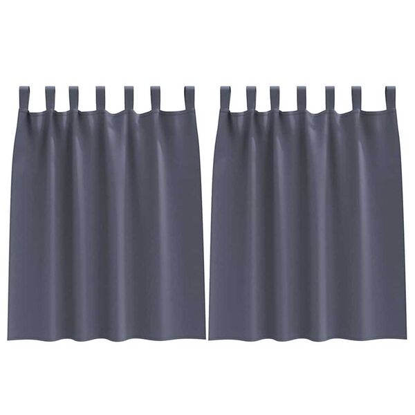 vidaXL Zwart-out Gordijnen met Ringen 2 pcs Antraciet 140 x 140 cm
