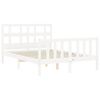 vidaXL Bedframe met hoofdbord massief hout wit