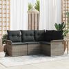 vidaXL Tuin Sofa Set met opslag 4 pcs Grijs poly rattan