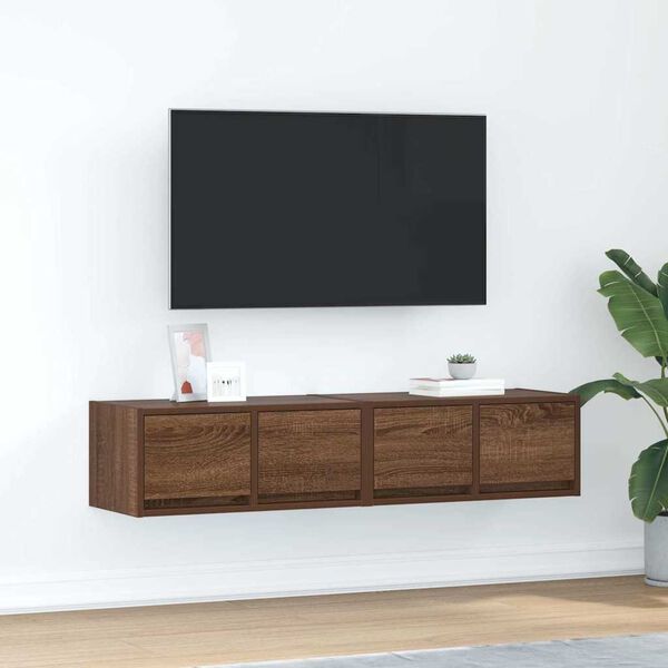 vidaXL Tv-meubelen 2 st 60x31x25,5 cm bewerkt hout bruin eikenkleurig