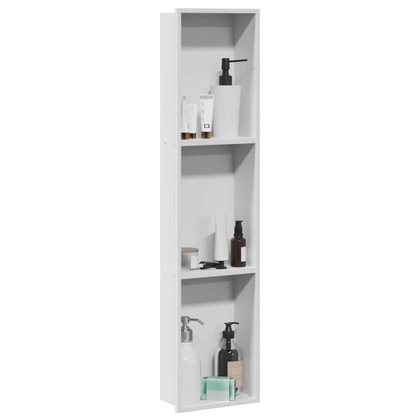 vidaXL Douche Niche Wit 90 x 20 x 9,5 cm Roestvrij staal