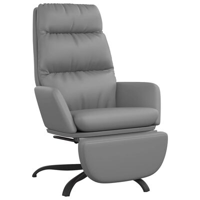 Origineel betrouwbaarheid landheer vidaXL Relaxstoel met voetensteun kunstleer grijs online kopen | vidaXL.be