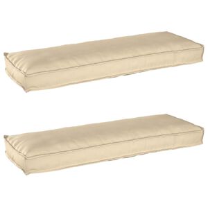 vidaXL Pallet Kussen Set 2 pcs Beige 120 x 40 x 8 cm Oxford Stof