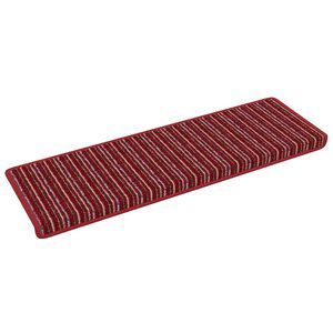 vidaXL Zelfklevende Trapmatten 15 st 65 x 21 x 4 cm Non-Slip Rood