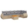 vidaXL 7-delige Loungeset met kussens poly rattan beige