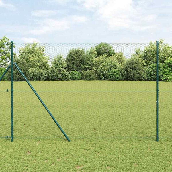 vidaXL Afrasteringspaal Grijs 50 x 1,6 m (36 mm gaas) Staal en PVC