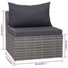 vidaXL 9-delige Loungeset met kussens poly rattan grijs