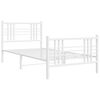 vidaXL Bedframe met hoofd- en voeteneinde metaal wit 100x190 cm