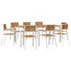 vidaXL Buiten eettafelset 9 st 200 x 90 x 75 cm