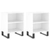 vidaXL Nachtkastjes 2 st 40x30x50 cm bewerkt hout hoogglans wit