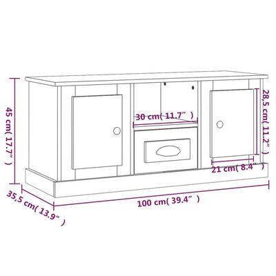 vidaXL Tv-meubel 100x35,5x45 cm bewerkt hout betongrijs